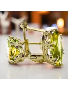 8K geltonas auksas 333 Yellow Peridot auskarai vec021x-yp Rusų Tarybinis TSRS Vintažinis stilius Art Deco style Rusiškas sovieti